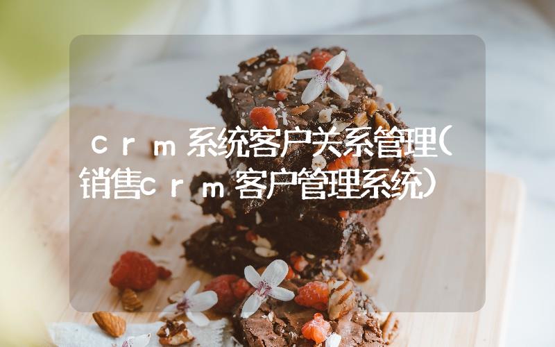 crm系統(tǒng)客戶關系管理(銷售crm客戶管理系統(tǒng))